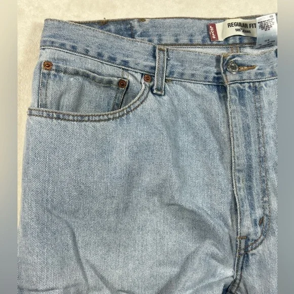 Levi’s 505 Regular Fit Light Wash 38W 34L Vintage Retro Jeans Washed